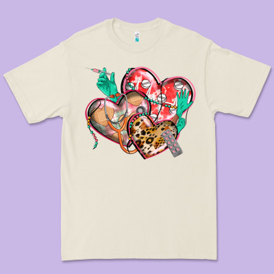 Nurse Hearts Premium Tee Designed By Cowgirlartshop