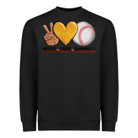 Black peace love baseball Heavyweight Sweatshirt - AdoDesignShop
