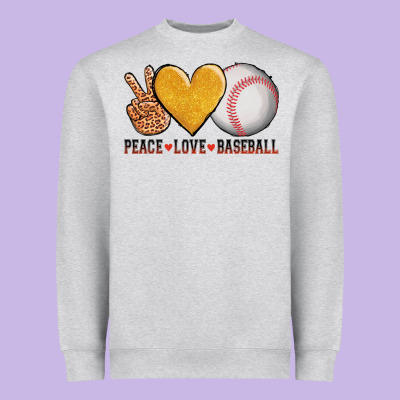 Peace Love Baseball Heavyweight Sweatshirt Designed By Adodesignshop
