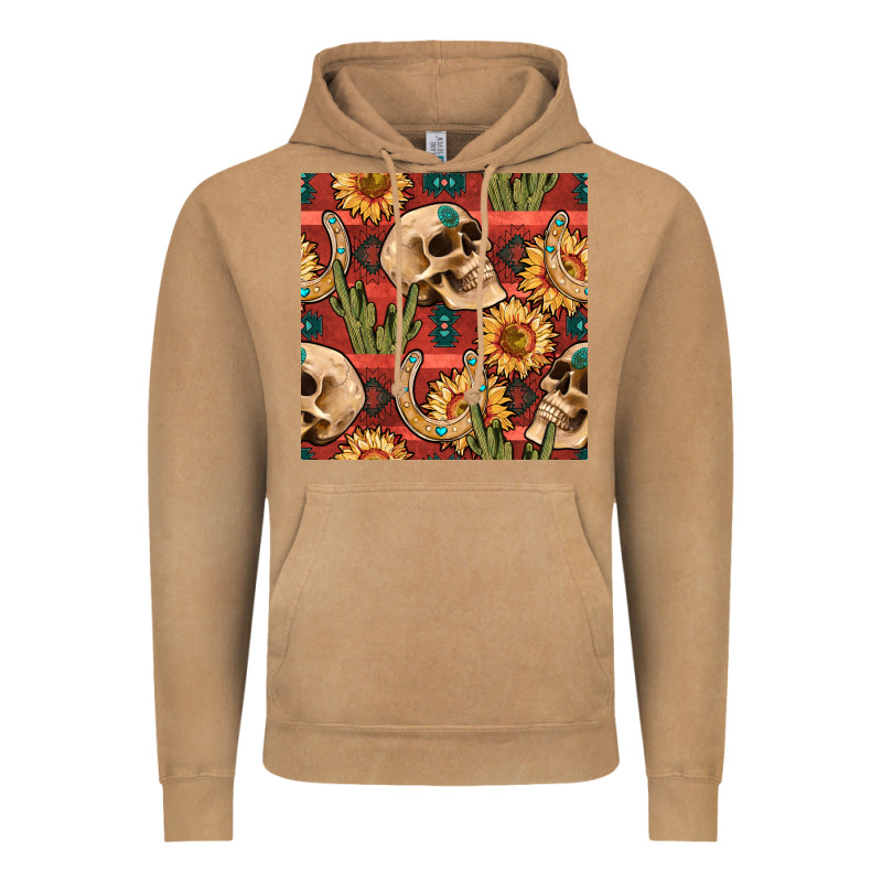 Western Skull Aztec Seamless Pattern Vintage Hoodie by BundleAndBundleShop | Teevron