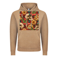 Vintage Coffee western skull aztec seamless pattern Vintage Hoodie - BundleAndBundleShop