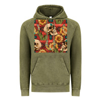 Vintage Olive western skull aztec seamless pattern Vintage Hoodie - BundleAndBundleShop
