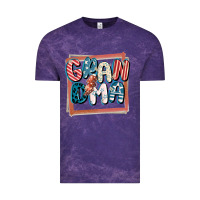 Cloud Purple 4th of July grandma with lightning bolt Vintage Tee - FaDigitalArtStudio