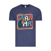 Vintage Denim 4th of July grandma with lightning bolt Vintage Tee - FaDigitalArtStudio