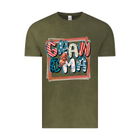 Vintage Olive 4th of July grandma with lightning bolt Vintage Tee - FaDigitalArtStudio