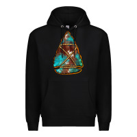 Black turquoise cowhide arrowhead Premium Hoodie - Jasminsmagicworld