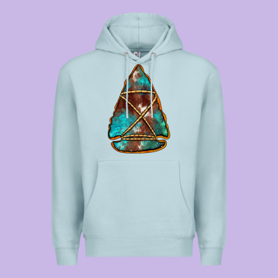 Turquoise Cowhide Arrowhead Premium Hoodie Designed By Jasminsmagicworld