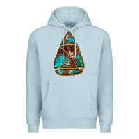 Blue Mist turquoise cowhide arrowhead Premium Hoodie - Jasminsmagicworld