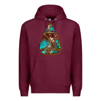 Burgundy turquoise cowhide arrowhead Premium Hoodie - Jasminsmagicworld