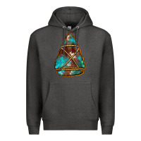 Charcoal Heather turquoise cowhide arrowhead Premium Hoodie - Jasminsmagicworld