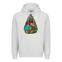 Dove Grey turquoise cowhide arrowhead Premium Hoodie - Jasminsmagicworld