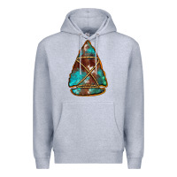 Heather Grey turquoise cowhide arrowhead Premium Hoodie - Jasminsmagicworld