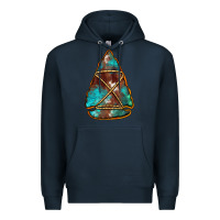 Navy turquoise cowhide arrowhead Premium Hoodie - Jasminsmagicworld
