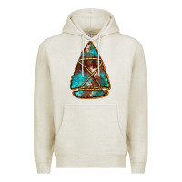 Oatmeal Heather turquoise cowhide arrowhead Premium Hoodie - Jasminsmagicworld