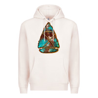 Pale Pink turquoise cowhide arrowhead Premium Hoodie - Jasminsmagicworld