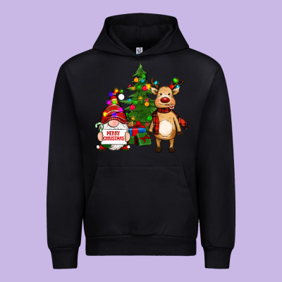 Merry Christmas Gnomes, Reindeer Urban Hoodie Designed By Ranaportraitstore