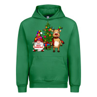 Emerald merry christmas gnomes, reindeer Urban Hoodie - RanaPortraitStore