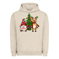 Pigment French Oak merry christmas gnomes, reindeer Urban Hoodie - RanaPortraitStore