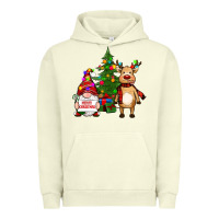 Pigment Pistachio merry christmas gnomes, reindeer Urban Hoodie - RanaPortraitStore