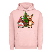 Pigment Salmon merry christmas gnomes, reindeer Urban Hoodie - RanaPortraitStore