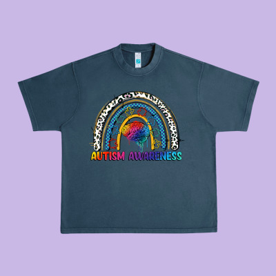 Autism Awareness Rainbow Urban Heavy Tee Designed By Fadigitalartstudio
