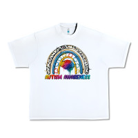 White Autism Awareness rainbow Urban Heavy Tee - FaDigitalArtStudio