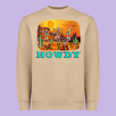 Western Skeleton Heavyweight Sweatshirt Designed By Adodesignshop