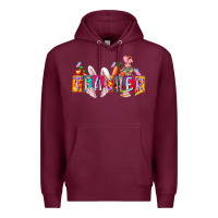 Burgundy teacher easrter day Premium Hoodie - RacoonDesign
