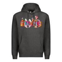 Charcoal Heather teacher easrter day Premium Hoodie - RacoonDesign