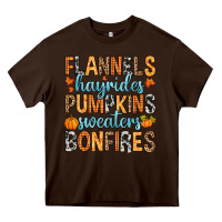 Chocolate Brown Flannels hayrides Heavy Core Tee - RanaPortraitStore