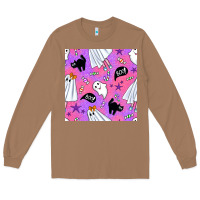 Toasted Coconut cute ghost halloween seamless pattern Long Sleeve Tee - BundleAndBundleShop