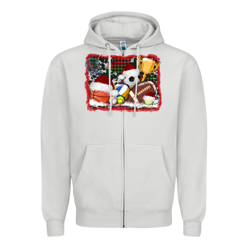Christmas Sports Background Zipper Hoodie by AdoDesignShop | Teevron