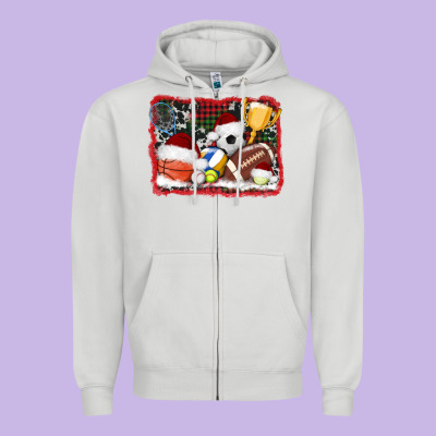 Christmas Sports Background Zipper Hoodie Designed By Adodesignshop