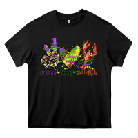 Black peace love crawfish mardi gras Heavy Core Tee - CowGirlArtShop