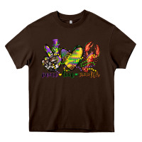 Chocolate Brown peace love crawfish mardi gras Heavy Core Tee - CowGirlArtShop