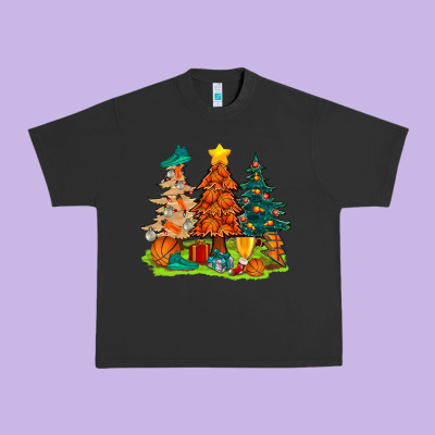 Christmas Basketball Trees Bbs Urban Heavy Tee Designed By Bundleandbundleshop