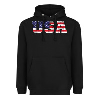 Black usa Heavyweight Hoodie - DesigneFamous