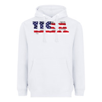 White usa Heavyweight Hoodie - DesigneFamous