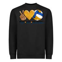 Black peace love volleyball Heavyweight Sweatshirt - AdoDesignShop