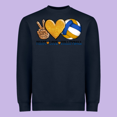 Peace Love Volleyball Heavyweight Sweatshirt Designed By Adodesignshop