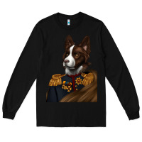 Black Pet Portraits, Custom Pet Portraits, Renaissance Pet Portraits, Long Sleeve Tee - RanaPortraitStore