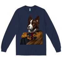 Navy Pet Portraits, Custom Pet Portraits, Renaissance Pet Portraits, Long Sleeve Tee - RanaPortraitStore