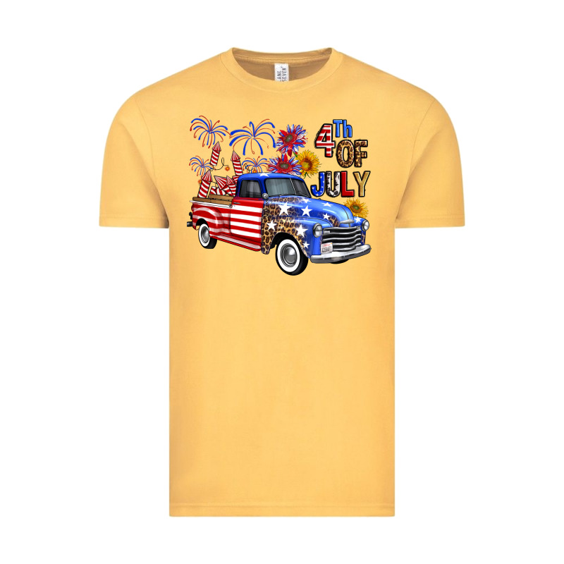 Western Truck Fourth Of July America Vintage Tee by FaDigitalArtStudio | Teevron