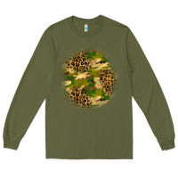 Army Green camouflage and leopard patch Long Sleeve Tee - BundleAndBundleShop