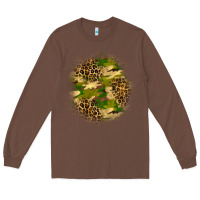 Chestnut camouflage and leopard patch Long Sleeve Tee - BundleAndBundleShop