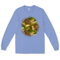 Colony Blue camouflage and leopard patch Long Sleeve Tee - BundleAndBundleShop