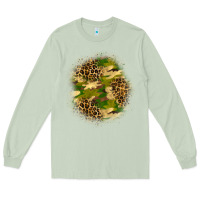 Matcha camouflage and leopard patch Long Sleeve Tee - BundleAndBundleShop
