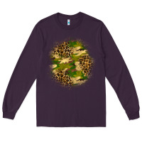 Plum camouflage and leopard patch Long Sleeve Tee - BundleAndBundleShop