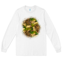 White camouflage and leopard patch Long Sleeve Tee - BundleAndBundleShop