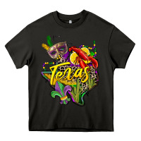 Asphalt texas map mardi gras Heavy Core Tee - CowGirlArtShop
